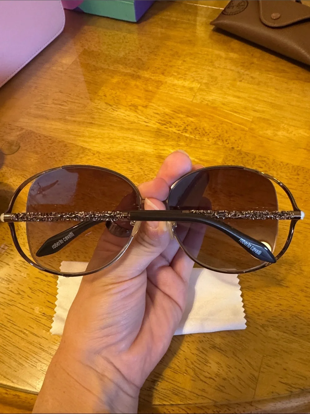 Roberto Cavalli Lilac Gradient Oversized Women's Sunglasses